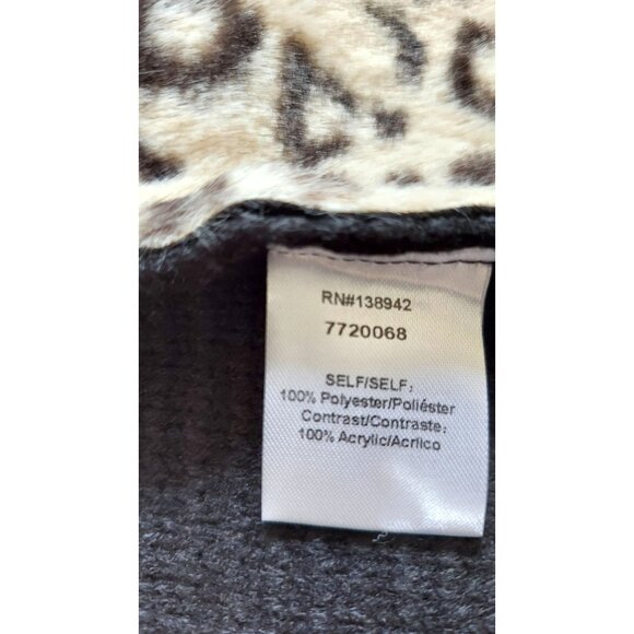 Twelfth Love Faux Suede Sweater with Faux Cheetah Fur Black Size Large - Picture 4 of 8